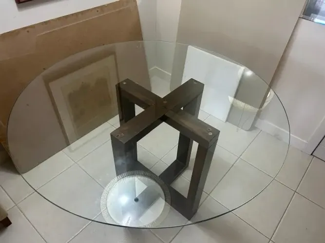 tampo de vidro cristal temperado 8mm (1,35m de diâmetro)