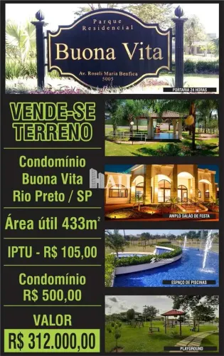 Terreno de Condomínio, Buona Vita, Rio Preto