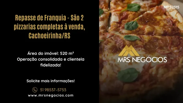 Repasse de Franquia - São 2 pizzarias completas à venda, Cachoeirinha/RS