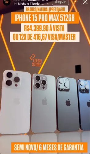 PROMOÇÃO 15 PRO MAX 512GB. - SEMINOVO