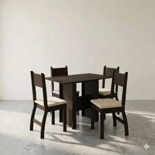 Mesa de Jantar Milano com 4 Cadeiras (Produto Novo!)