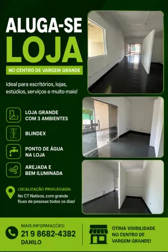 ALUGA-SE LOJA NO CENTRO DE VARGEM GRANDE