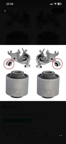 Kit 2 Buchas balança suspensão traseira carro ford Fusion Ecobooster titanium 2013 a 2019