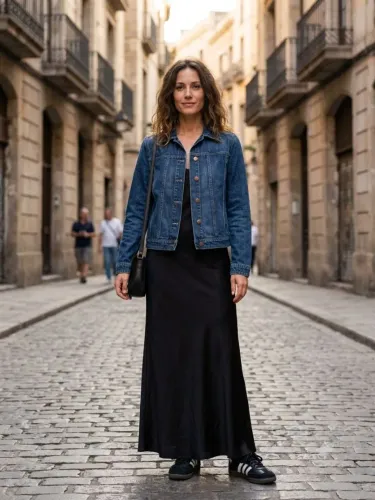 Kro-kis jaqueta JEANS escuro <br>ALTURA 81CM<br>OMBRO 51CM<br>LARGURA 60CM