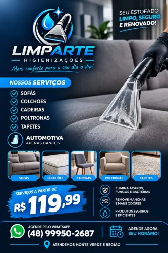 Higienizações de estofados, preços a partir de R$ 119.99