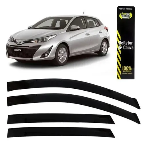 Calha de Chuva Defletor Acrílico para Toyota Yaris Hatch 2018/2019