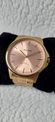 Relógio Akium Feminino Aço Dourado Rosé TML 7128A 30mt