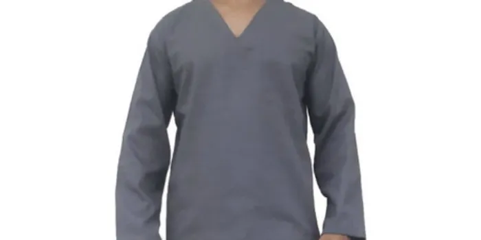 Camisa em Brim Manga Longa Cinza