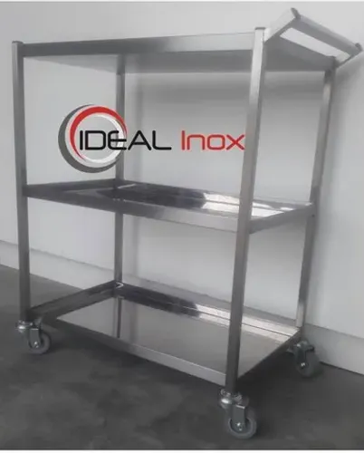 Carro auxiliar de inox para hotelaria, lanchonete, restaurante