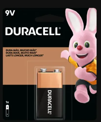 Bateria Alcalina 9V Duracell - Cartela c/1-Unidade