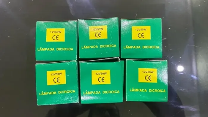 Kit 06 Lâmpadas Dicroica Halógena Mr16 12v 50w. Base Gu5.3