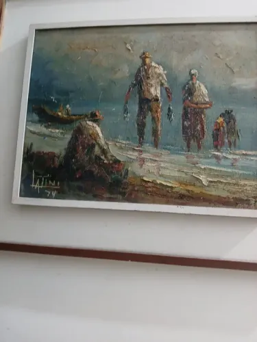 Quadro óleo sobre tela - Paisagem Marítima