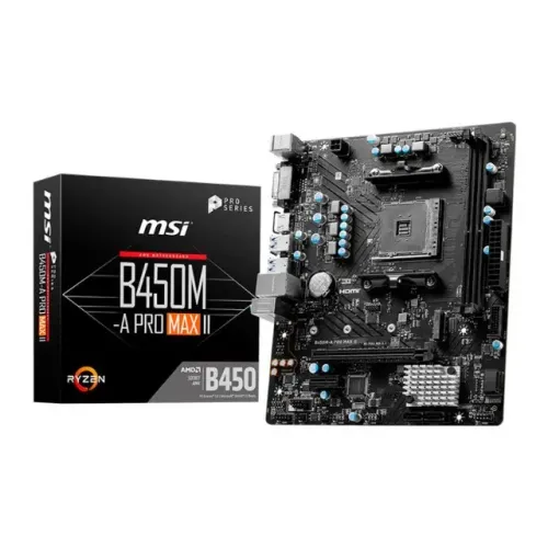 Placa Mãe AM4 B450 DDR4 MSI A PRO MAX II 1 Ano de Garantia + Garantia Fabricante - WZetta