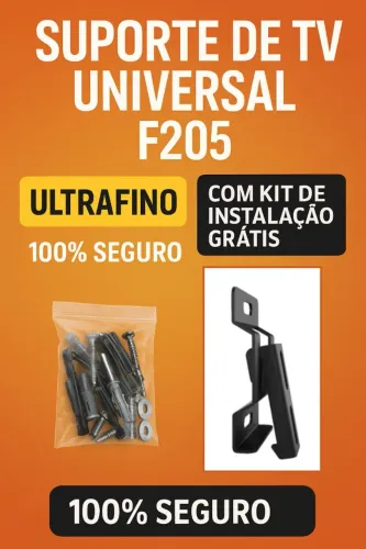 Suporte de TV Universal '10 a 100' Ultra Fino - Fácil Instalação + Kit Completo<br>