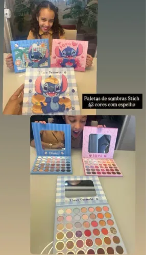 Paleta de Sobra Infantil com  Espelho Stitch (42 cores)