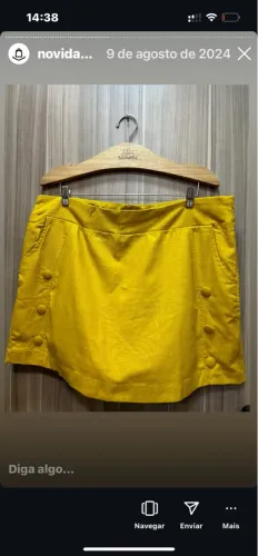 Short saia linho mostarda 