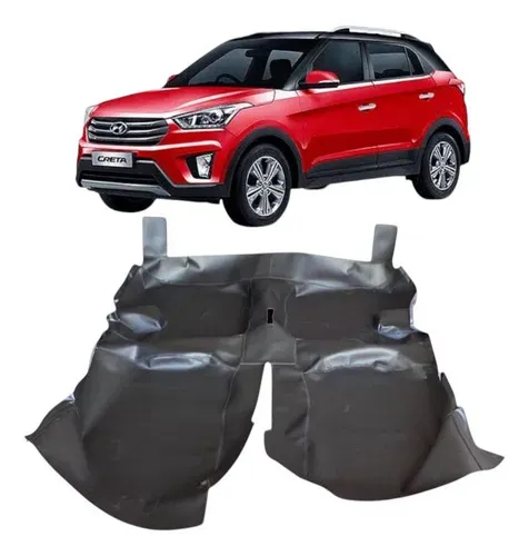 Tapete Carpete Assoalho Hyundai Creta Ate 2021 Preto Fosco