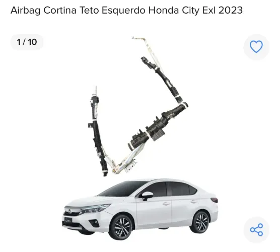 Airbag Cortina Teto Esquerdo Honda City EXL 2023