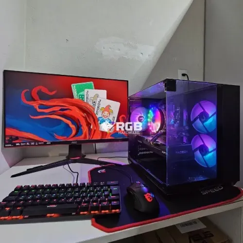 Pc Gamer Completo Ryzen 5 5500 + RX 6600 XT 8GB + RAM 16GB + SSD 480GB