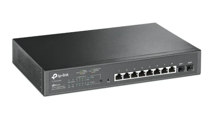 Switch Smart com 8 Portas Gigabit PoE+ e 2 Slots SFP