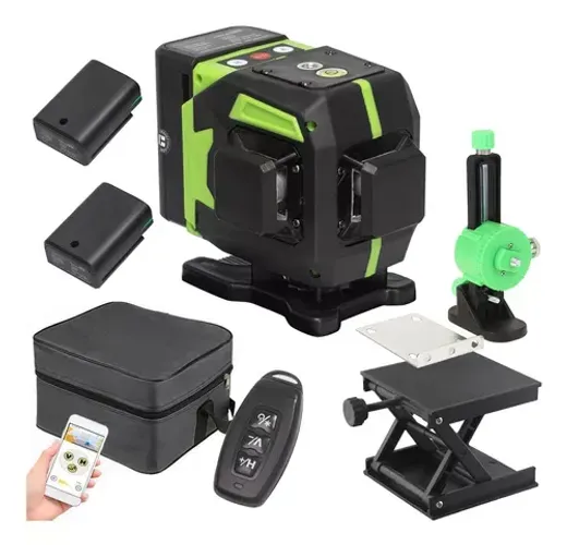 Nível Laser 12 Linhas Verde 40m Recarregável C/ Controle Pro