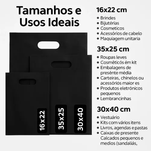 ? Sacolas Boca de Palhaço - Vários Tamanhos (20x16, 25x35, 30x40)<br>