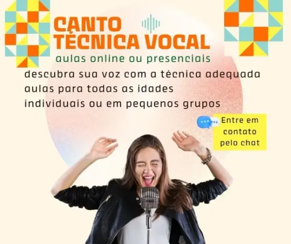 Aulas de canto e técnica vocal e pacotes de exercícios personalizados