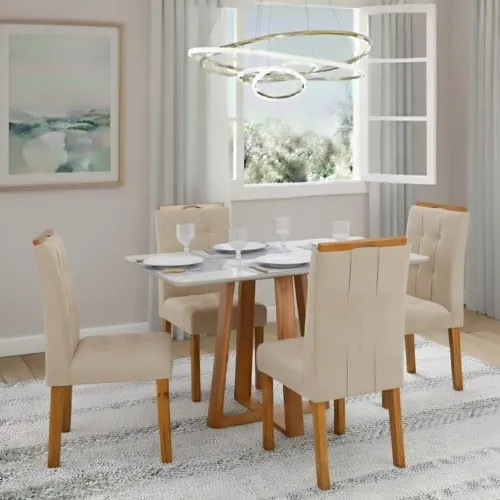 Mesa Bali com 4 cadeiras Sophia - Entrega Rápida