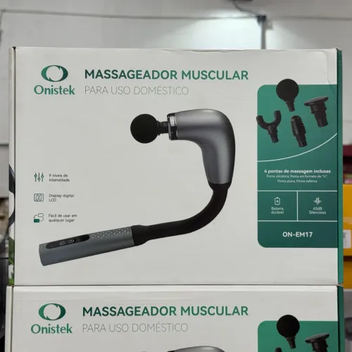 Massageador Muscular Profissional - 9 Níveis de Intensidade, Bateria Recarregável