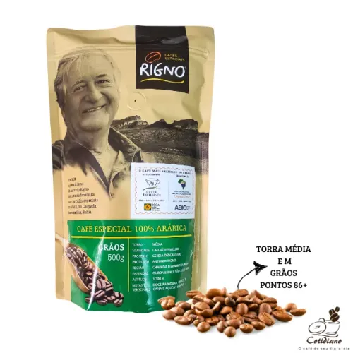 Café Rigno 100% Arábica em Grãos - 86+ Pontos - 500g 