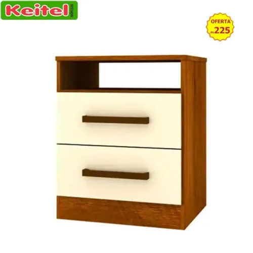 Mesinha de Cabeceira Milão Cor Freijó / Off White