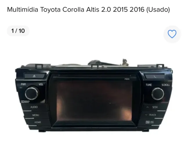 Multimídia Toyota Corolla Altis 2.0 2015/2016