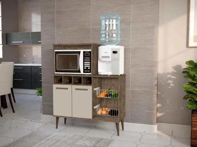 Balcão fruteira NB com Adega e espaço para forno! Frete + montagem grátis.