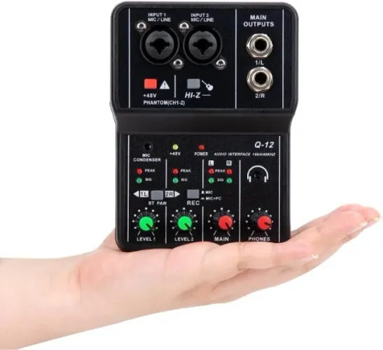 Mesa Mixer Digital Teyun Q-12 Interface de Áudio USB 2 Canais