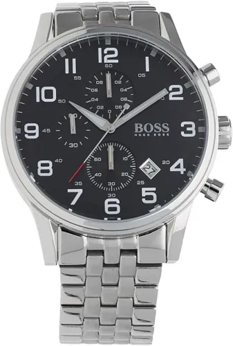 Relógio Hugo Boss Cronógrafo Masculino Aço Inox Preto - 44mm - Quartz - Calendário