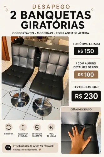 Banquetas giratórias 