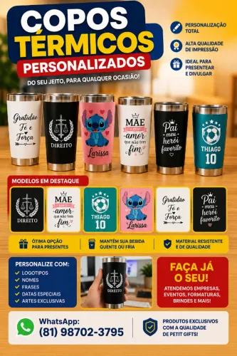 COPOS TÉRMICOS PERSONALIZADOS | Presentes, Empresas, Eventos e Brindes