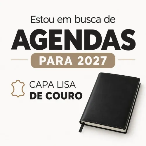 Agenda de couro lisa 2027