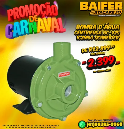 Bomba D'água Centrifuga BC-92S 1C2M60 Schneider