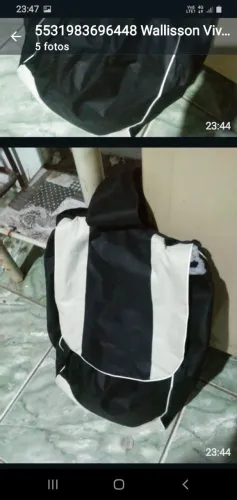 MOCHILA NOVA PRETA E BRANCA / FECHO/ ALÇA ESPAÇOSA VALOR 70 BAIRRO BONFIM BH *