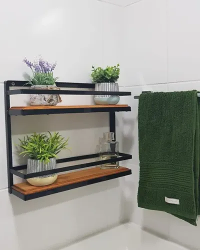 Prateleira dupla de parede com 40cm