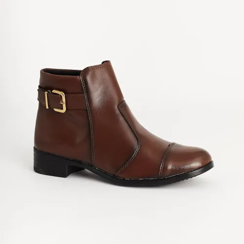 Bota Feminina Fivela - Marrom