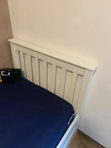 Conjunto Cama Solteiro + colchão de solteiro com Cama Auxiliar em Madeira Maciça Mv Outlet
