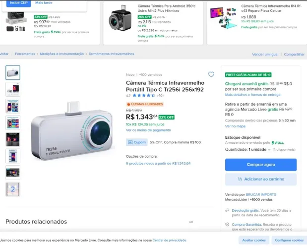 CAMERA TERMICA MILESEEY TR256i 256x192 NOVA