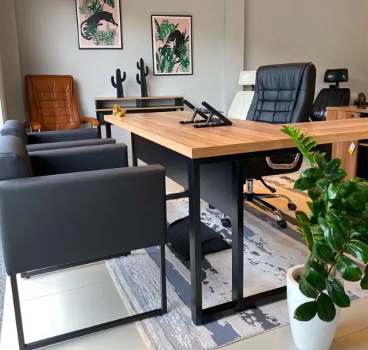 MESA DE ESCRITORIO 1.50x1.60 INDUSTRIAL EM L -  LOJA IKONMIXOFFICE 