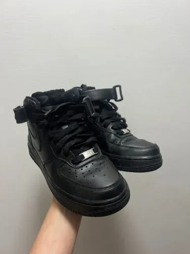 Tênis nike air force 1 mid couro preto tamanho 35 original