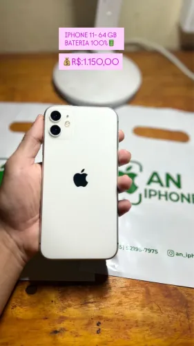 IPHONE 11 - 64 GB / BATERIA ORIGINAL DE FÁBRICA AINDA 