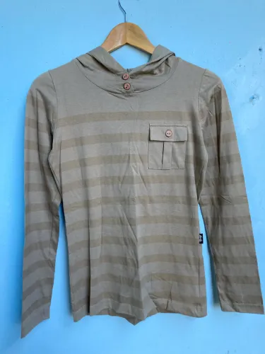 Blusa Manga Comprida Masculina Bege, Tam P (Nova)
