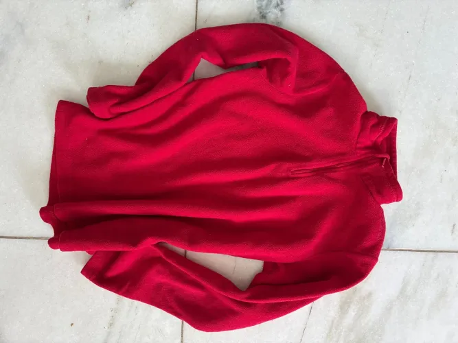 Blusa segunda pele fleece feminina 12 anos vermelha