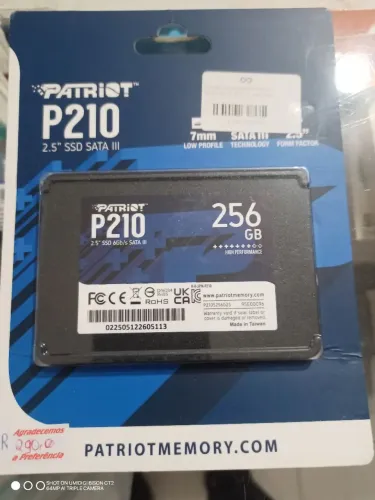 SSD Sata III Patriot 256Gb
